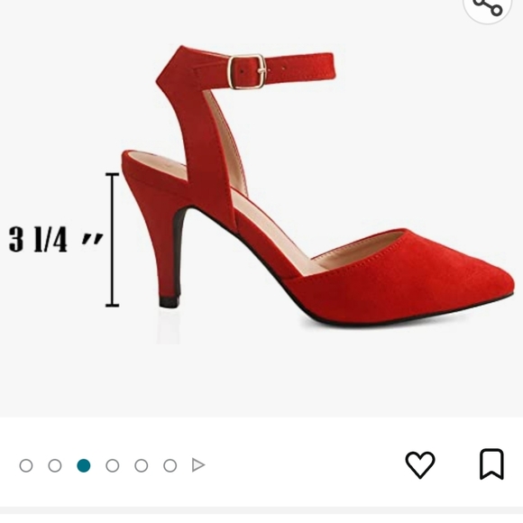 ORIPLALLA Heels for Women Dress Shoes Low Heel Ankle Strap Slingback D'Orsay Red - Picture 3 of 13